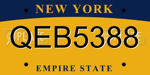 QEB5388 New York License Plate