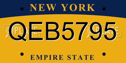 QEB5795 New York License Plate