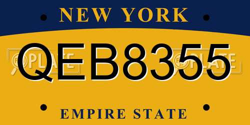 QEB8355 New York License Plate