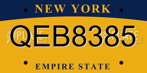 QEB8385 New York License Plate