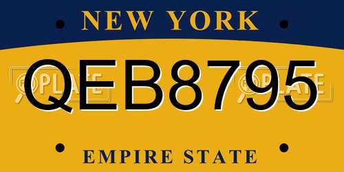 QEB8795 New York License Plate