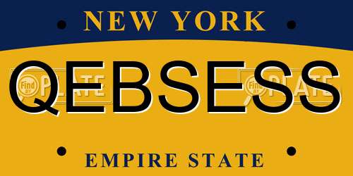 QEBSESS New York License Plate