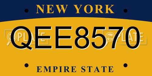 QEE8570 New York License Plate