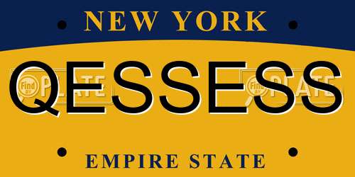QESSESS New York License Plate