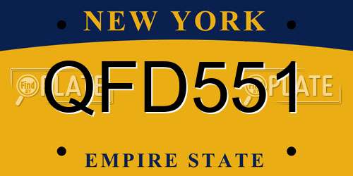 QFD551 New York License Plate