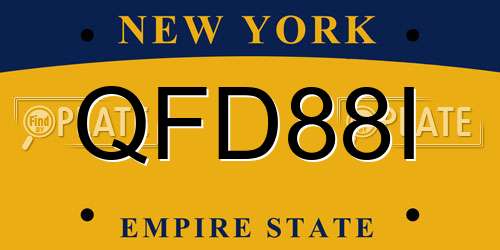 QFD88I New York License Plate