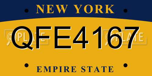 QFE4167 New York License Plate