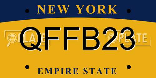 QFFB23 New York License Plate