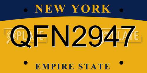 QFN2947 New York License Plate