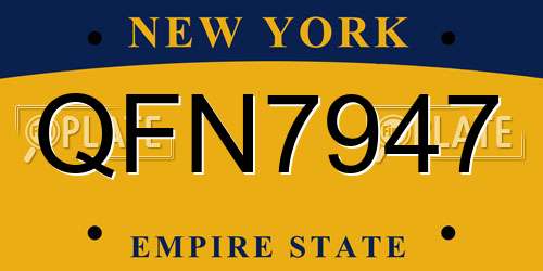 QFN7947 New York License Plate