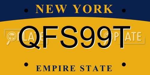 QFS99T New York License Plate