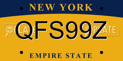 QFS99Z New York License Plate