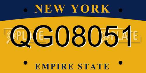 QG08051 New York License Plate
