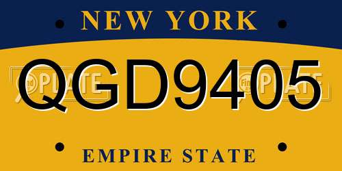 QGD9405 New York License Plate