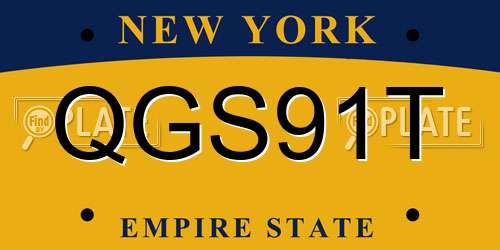 QGS91T New York License Plate