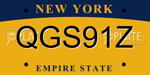QGS91Z New York License Plate