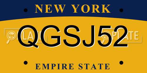 QGSJ52 New York License Plate