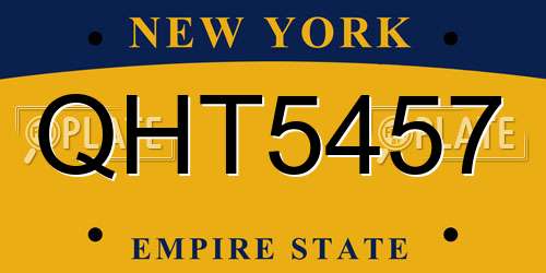 QHT5457 New York License Plate