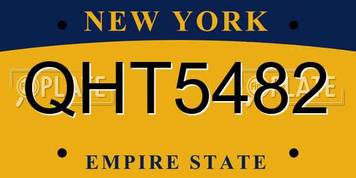 QHT5482 New York License Plate