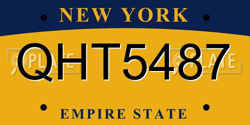 QHT5487 New York License Plate