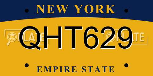 QHT629 New York License Plate