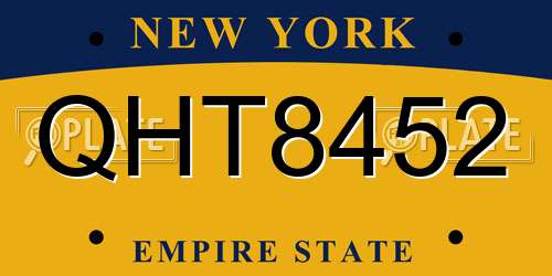 QHT8452 New York License Plate