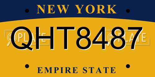 QHT8487 New York License Plate