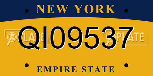 QI09537 New York License Plate