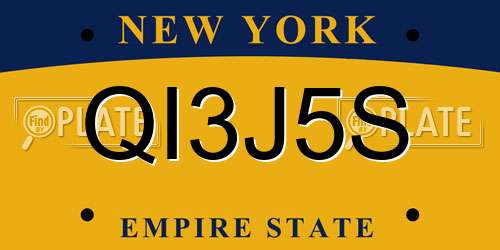QI3J5S New York License Plate