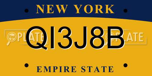 QI3J8B New York License Plate