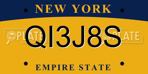 QI3J8S New York License Plate