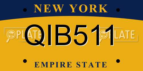 QIB511 New York License Plate