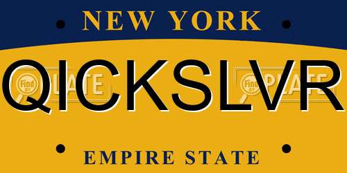 QICKSLVR New York License Plate