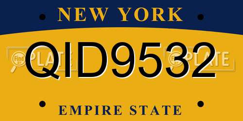 QID9532 New York License Plate