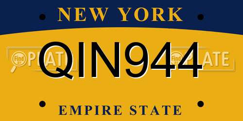 QIN944 New York License Plate