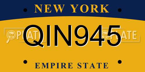 QIN945 New York License Plate