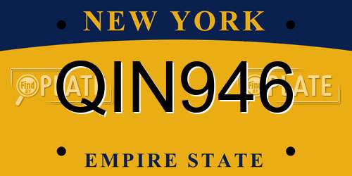 QIN946 New York License Plate