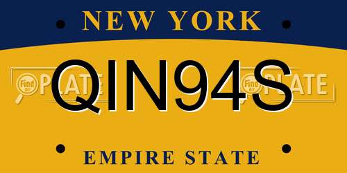 QIN94S New York License Plate