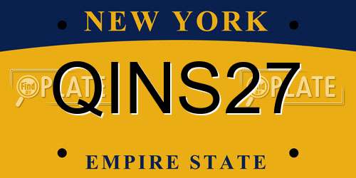QINS27 New York License Plate
