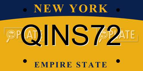 QINS72 New York License Plate