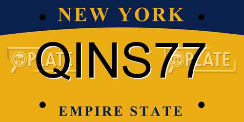 QINS77 New York License Plate