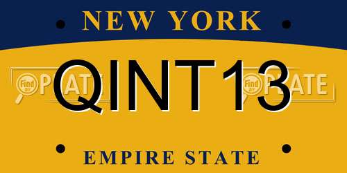 QINT13 New York License Plate