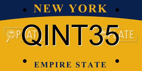 QINT35 New York License Plate