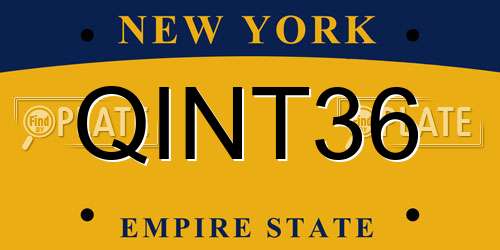QINT36 New York License Plate