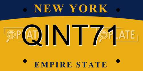 QINT71 New York License Plate