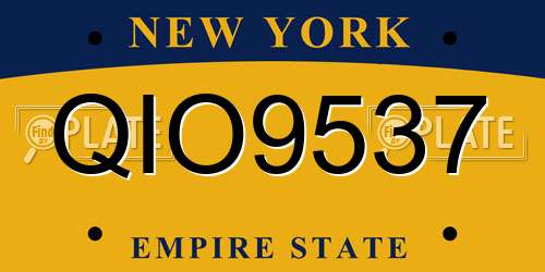 QIO9537 New York License Plate