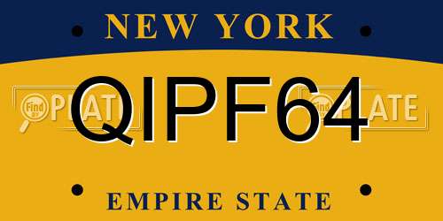 QIPF64 New York License Plate