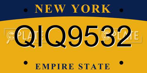 QIQ9532 New York License Plate