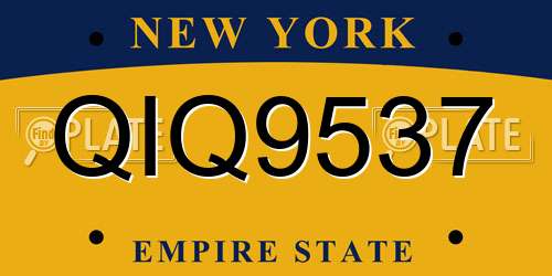QIQ9537 New York License Plate