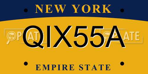 QIX55A New York License Plate